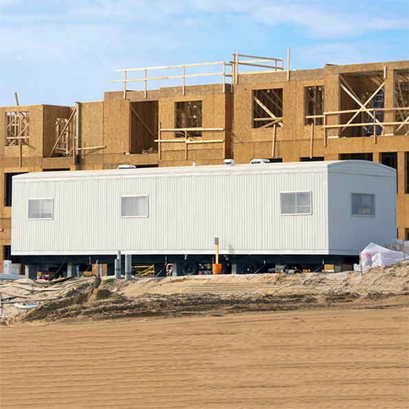 our construction trailers are equipped with safety features such as fire extinguishers and first aid kits